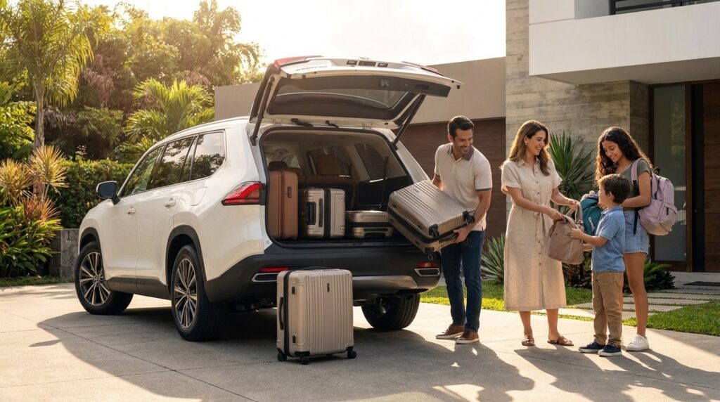 Familia con la Toyota Grand Highlander